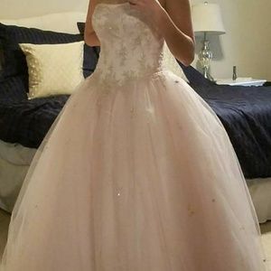 Strapless Mori Lee Blush Wedding Prom Ball Gown